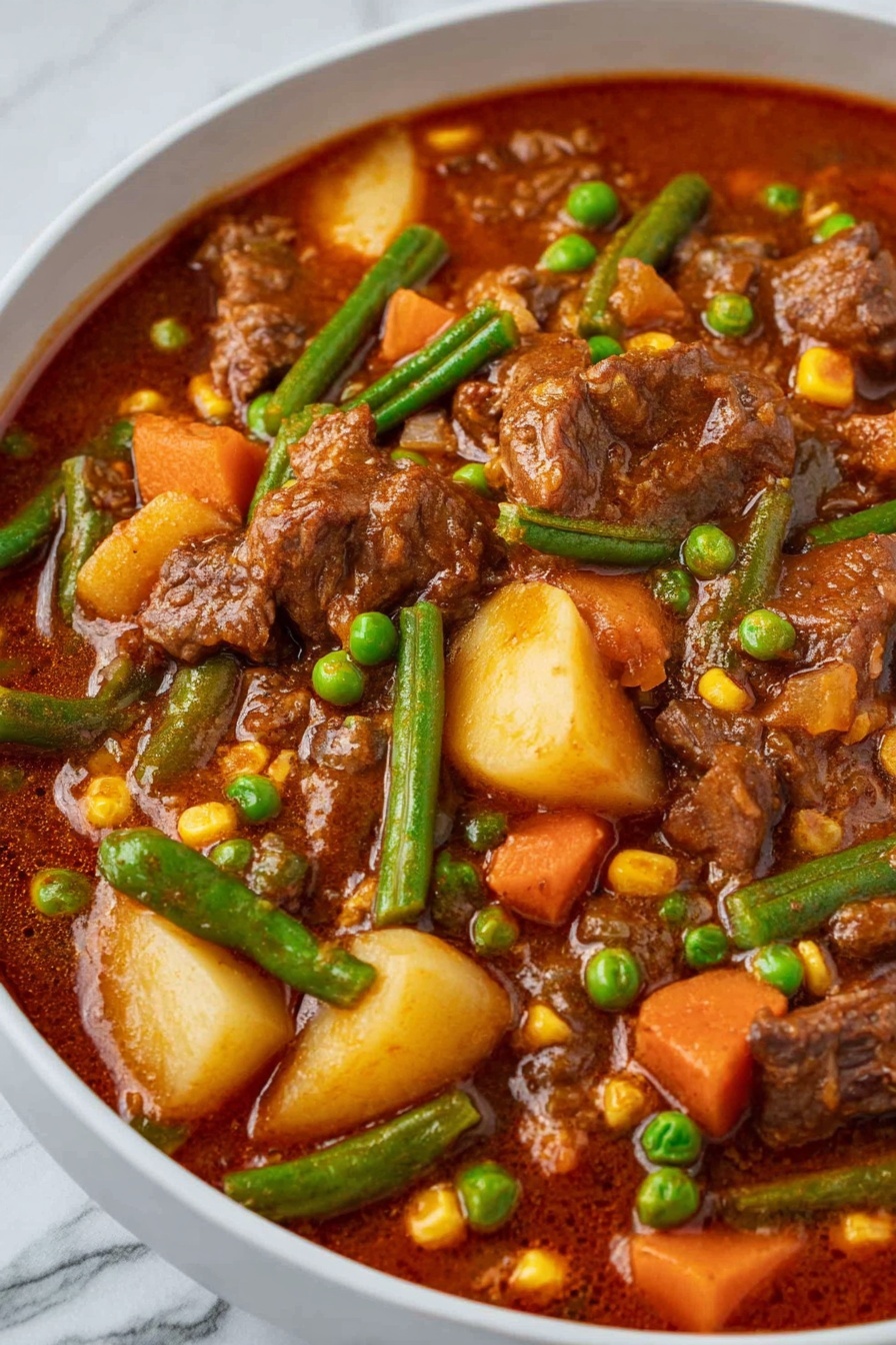 Hearty Vegetable Beef Stew - Serving Suggestion