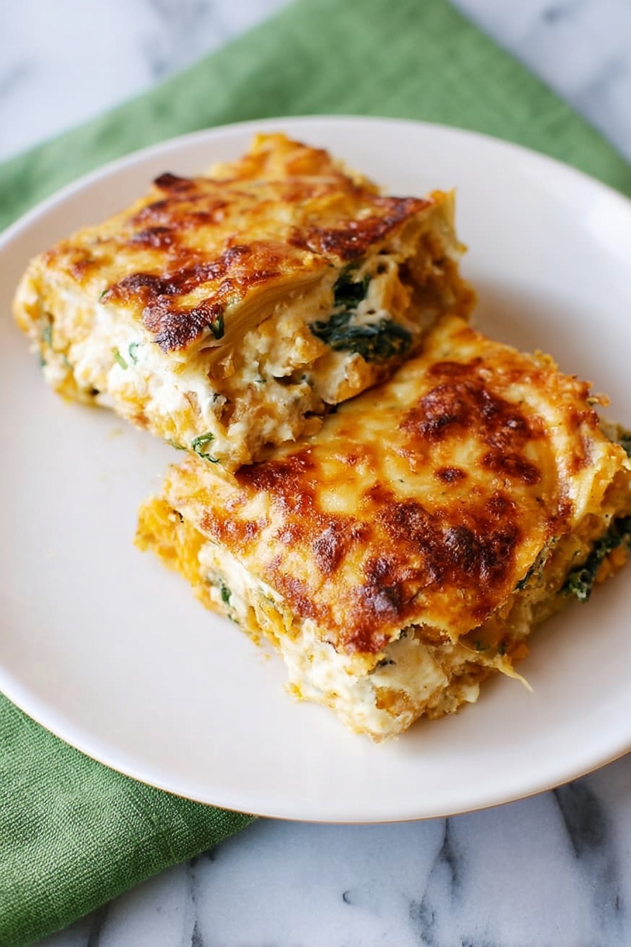 Butternut Squash Spinach Lasagna - Serving Suggestion