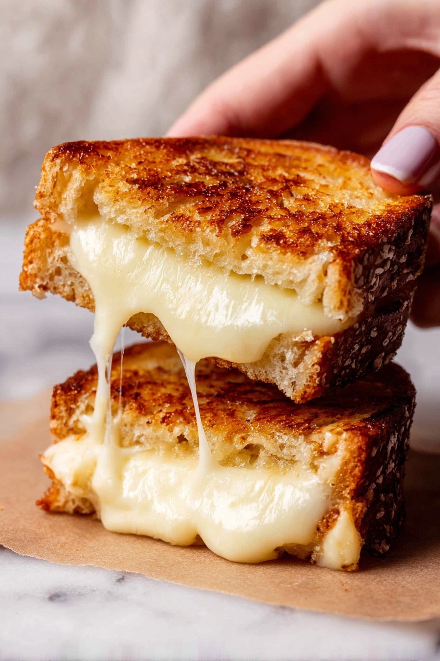 Cheddar Mozzarella grilled cheese - Serving Suggestion