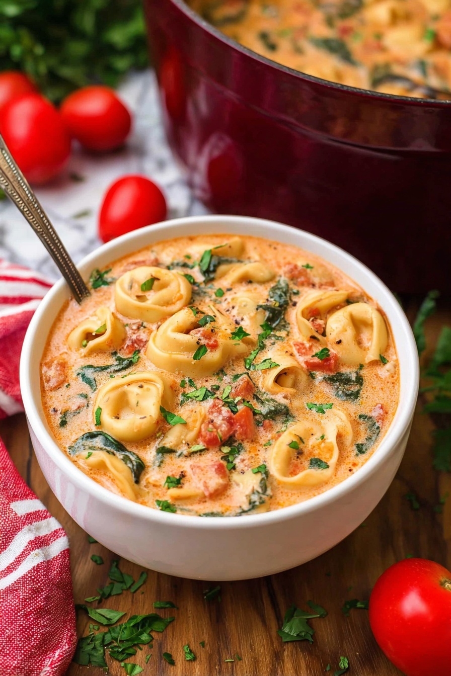 Tortellini Spinach Soup - Serving Suggestion