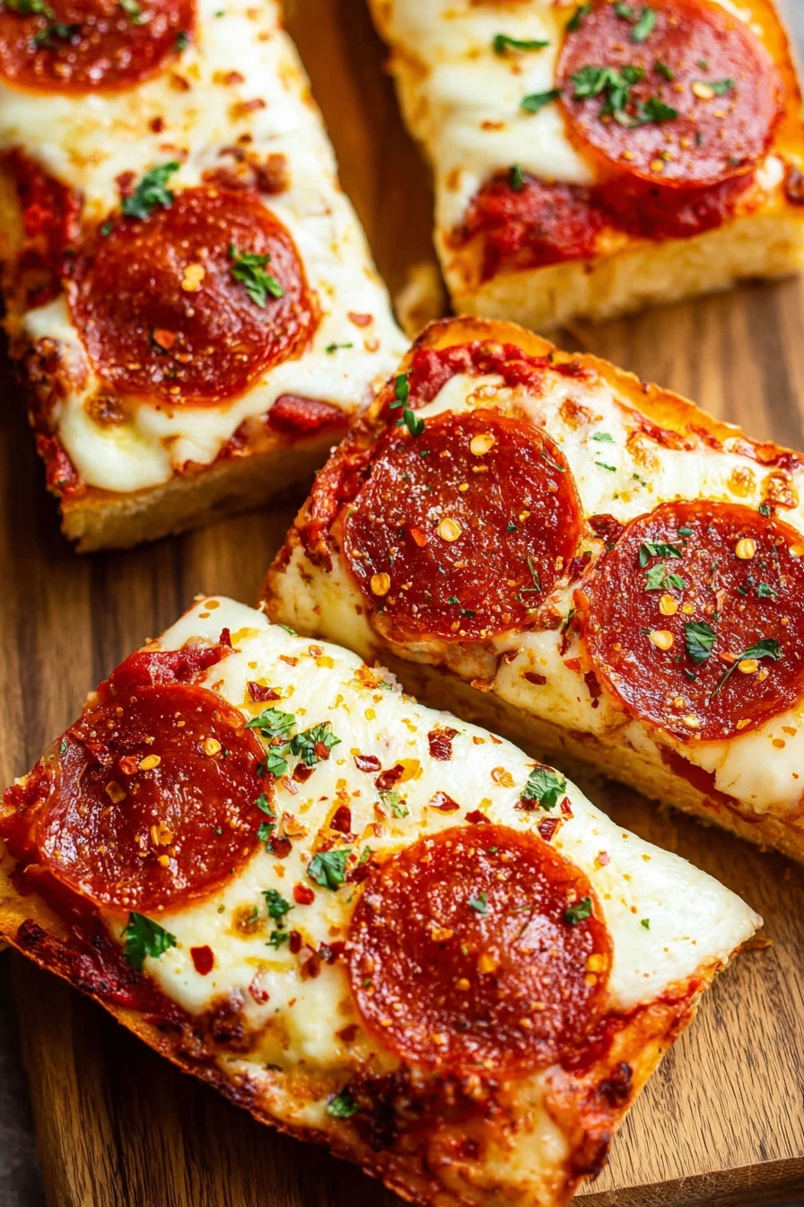 garlic bread pizza - Serving Suggestion
