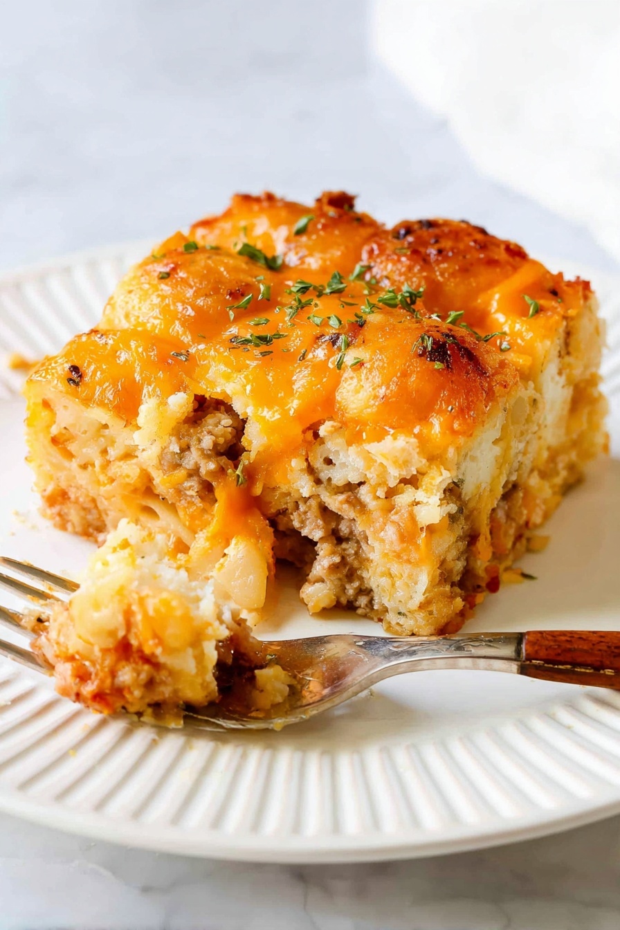 Cheddar Pepper Tater Tot Casserole - Serving Suggestion