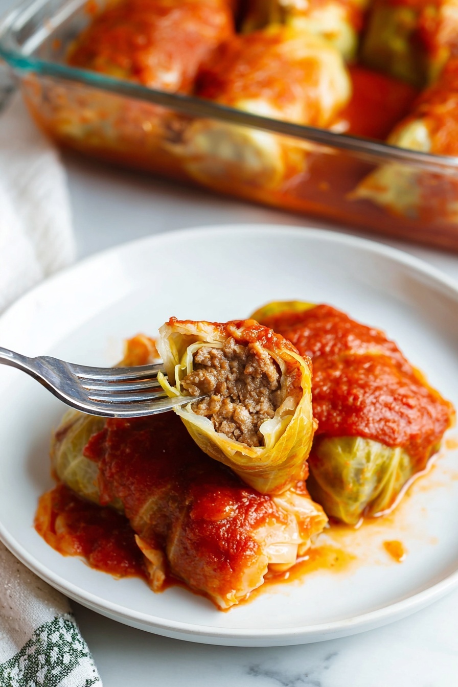 Baked Cabbage Rolls - Serving Suggestion