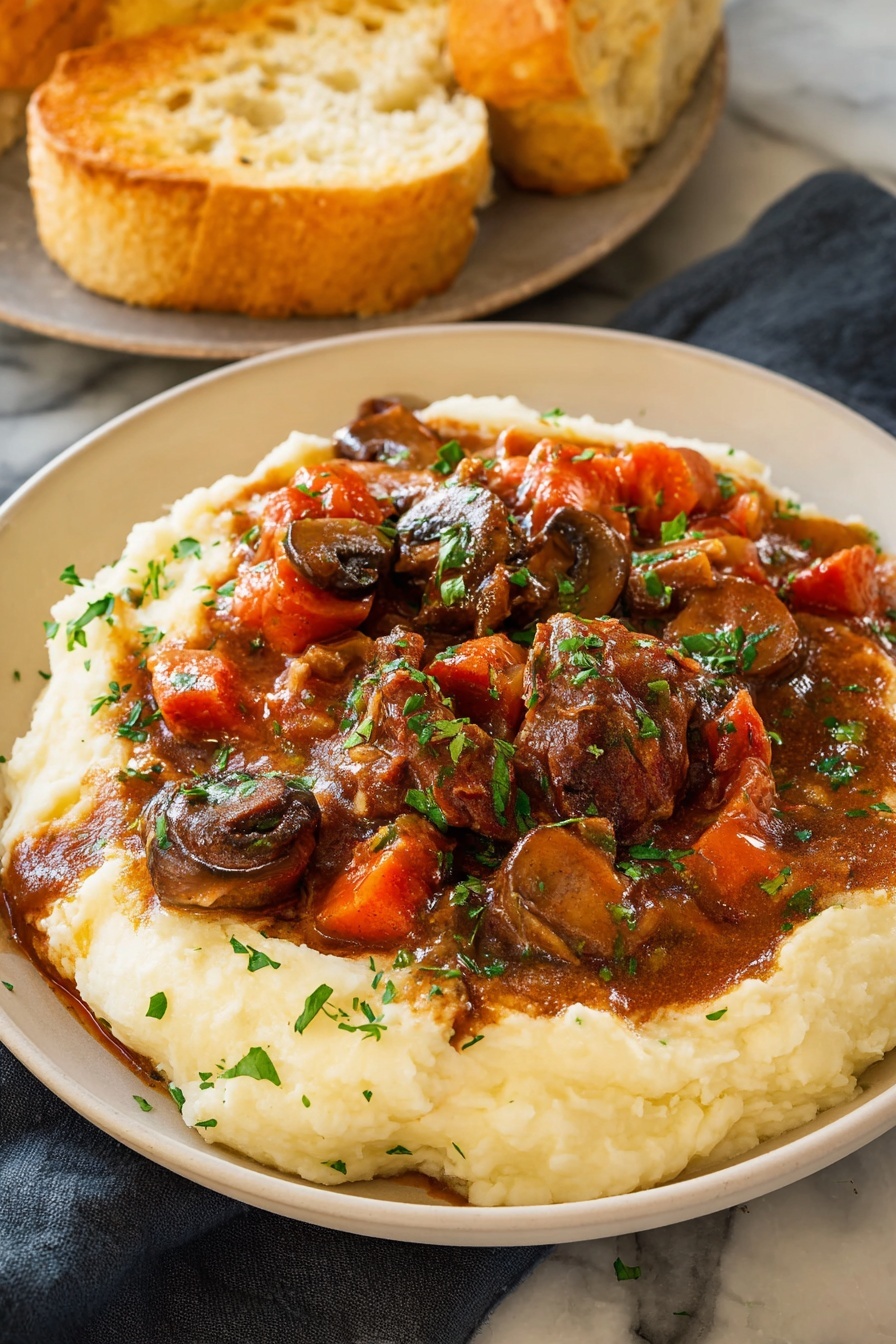 coq au vin - Serving Suggestion