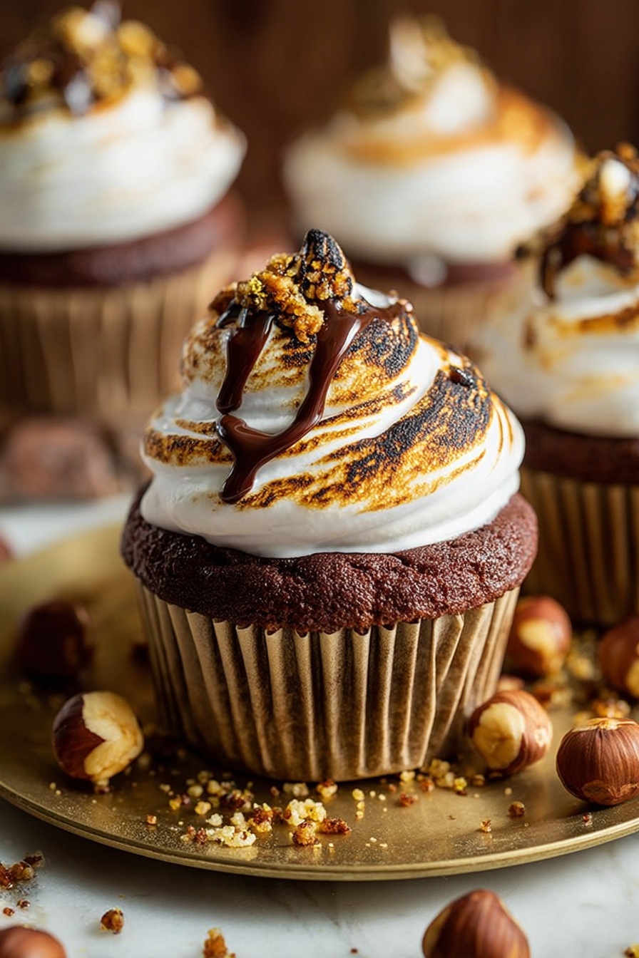 s'mores cupcakes - Serving Suggestion