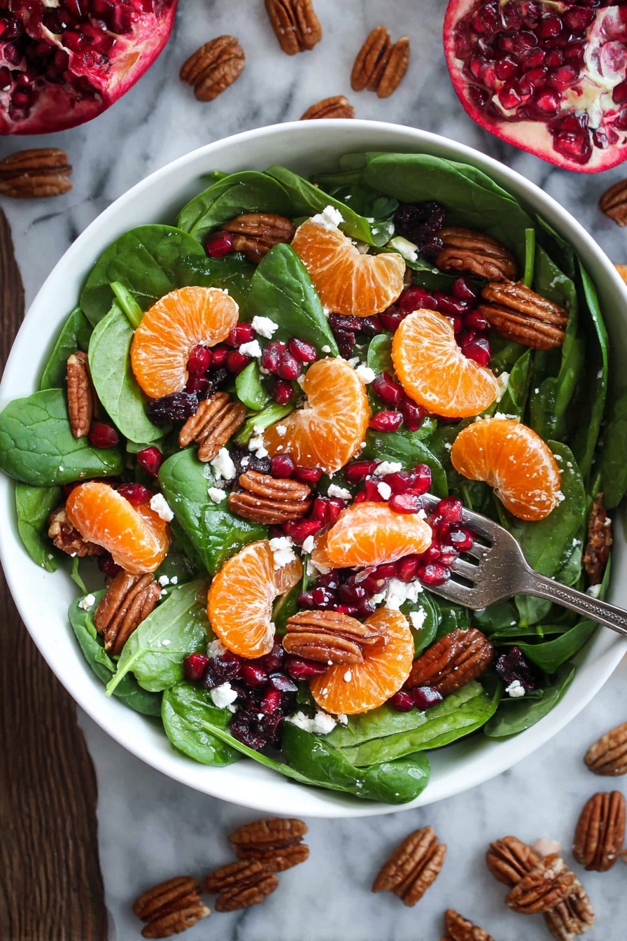 Festive Spinach Salad - Serving Suggestion