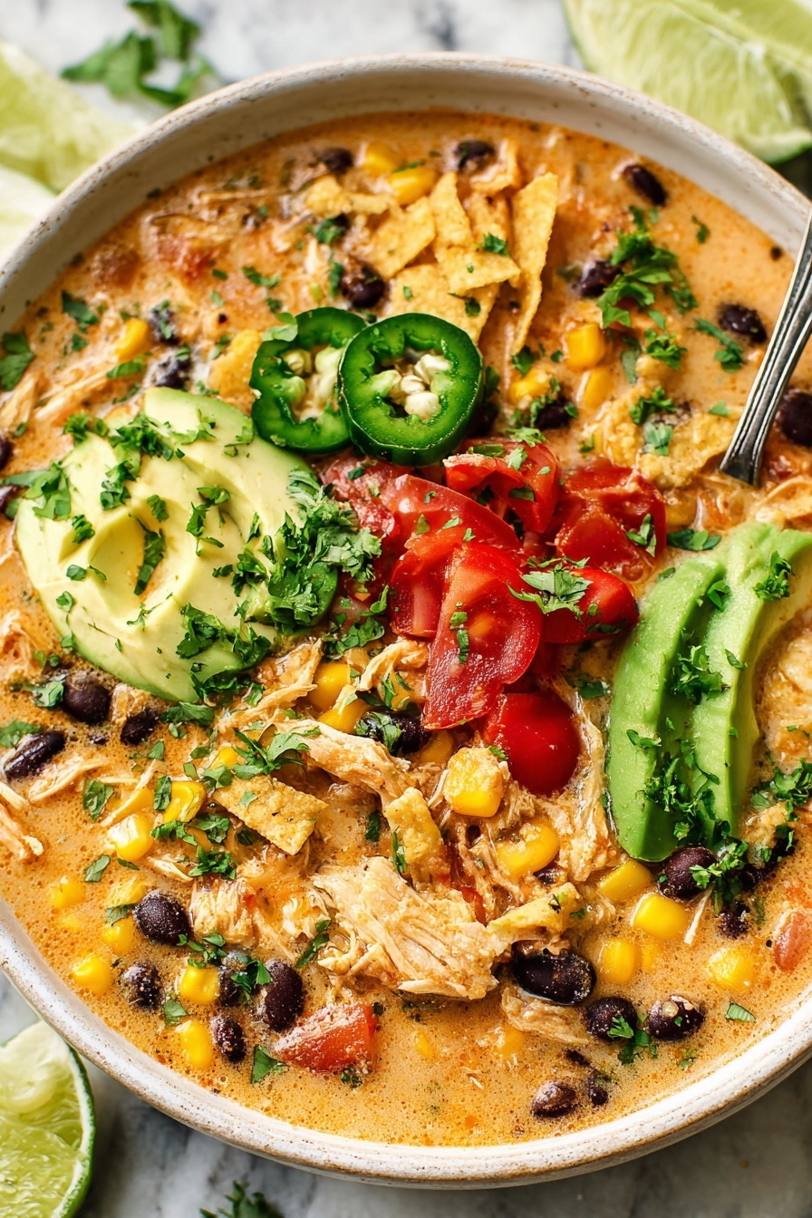 Creamy Chicken Taco Soup - Serving Suggestion