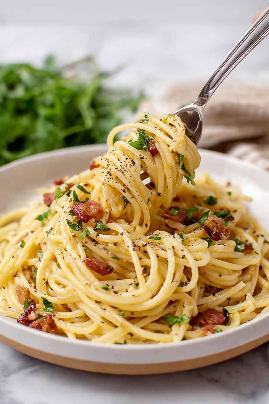 Spaghetti Carbonara - Serving Suggestion