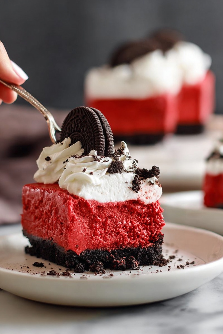 Red Velvet Cheesecake - Serving Suggestion