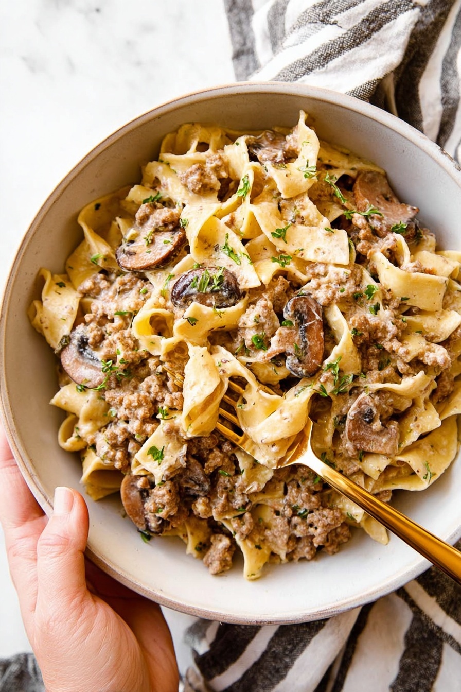 Ground Beef Stroganoff - Serving Suggestion