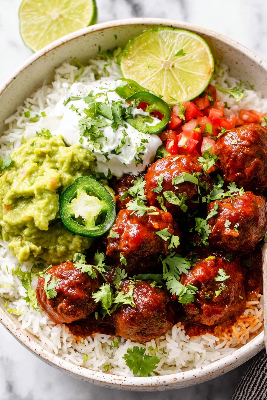 enchilada meatballs - Serving Suggestion