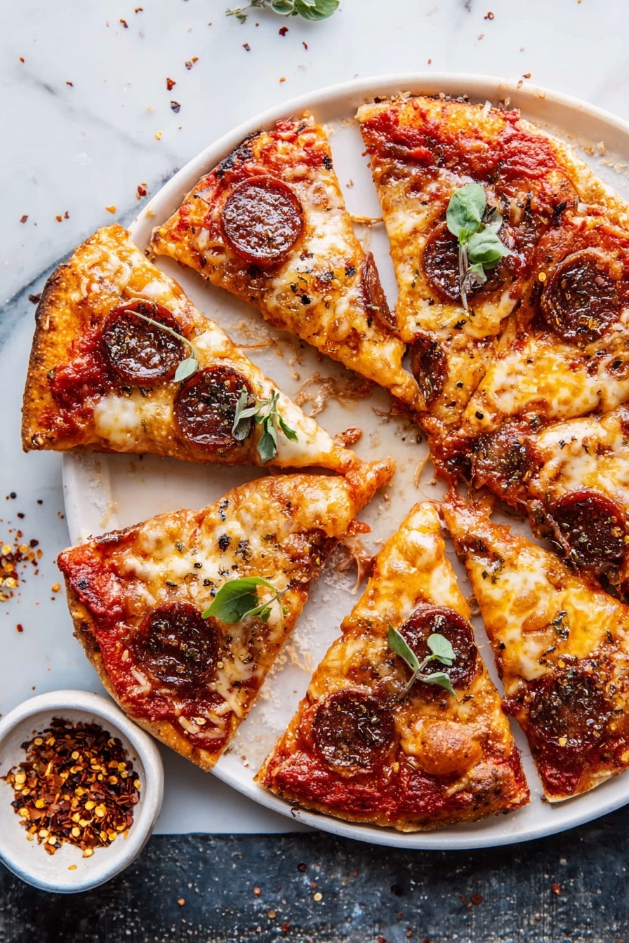 Herb Cheese Pizza - Serving Suggestion