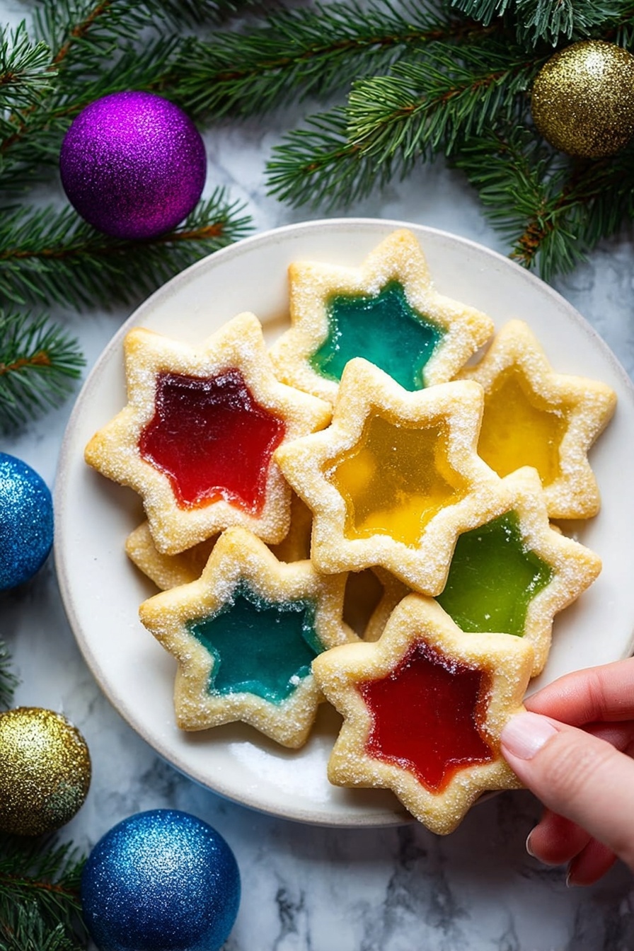 Stained Glass Cookies - Serving Suggestion