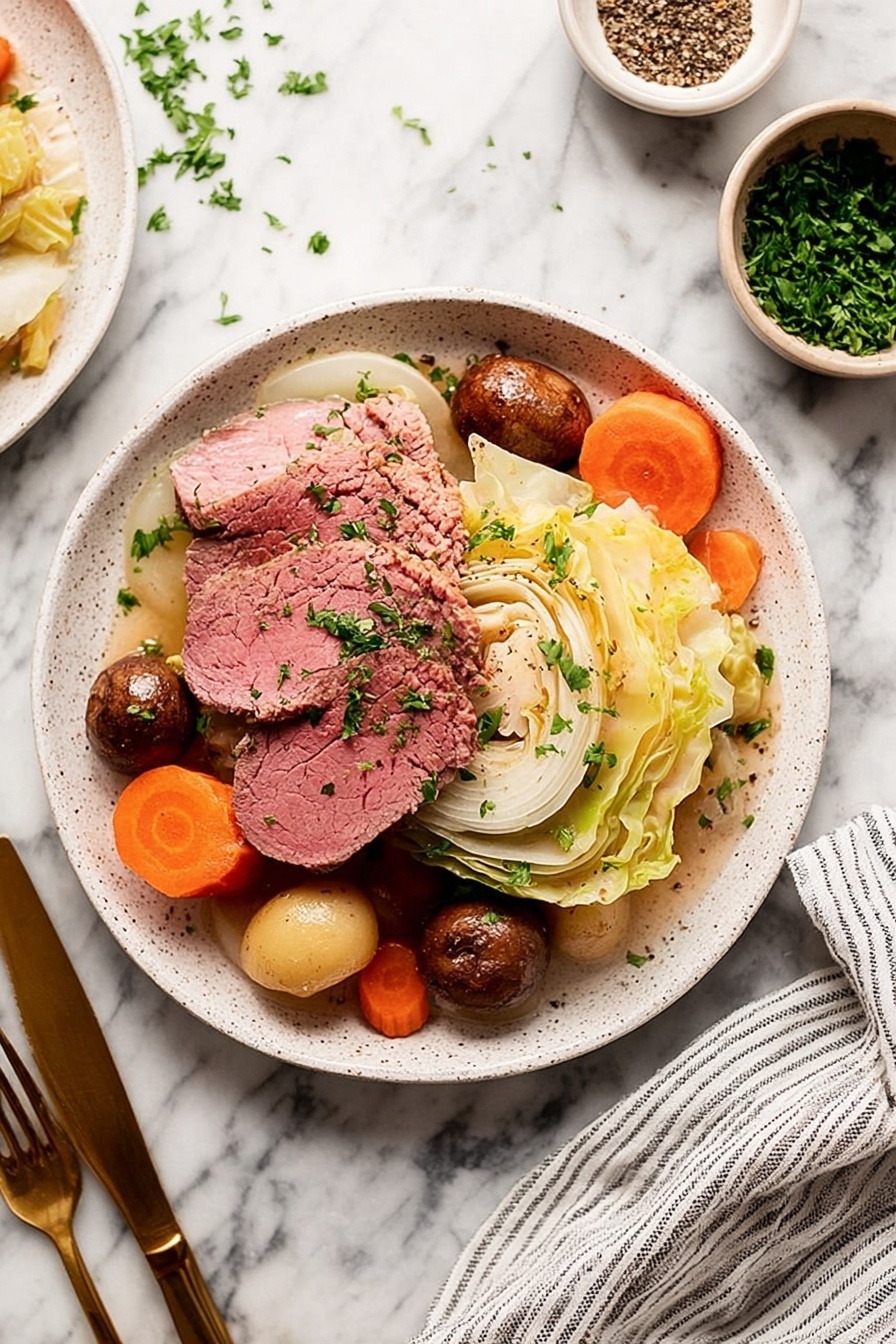 corned beef and cabbage - Serving Suggestion