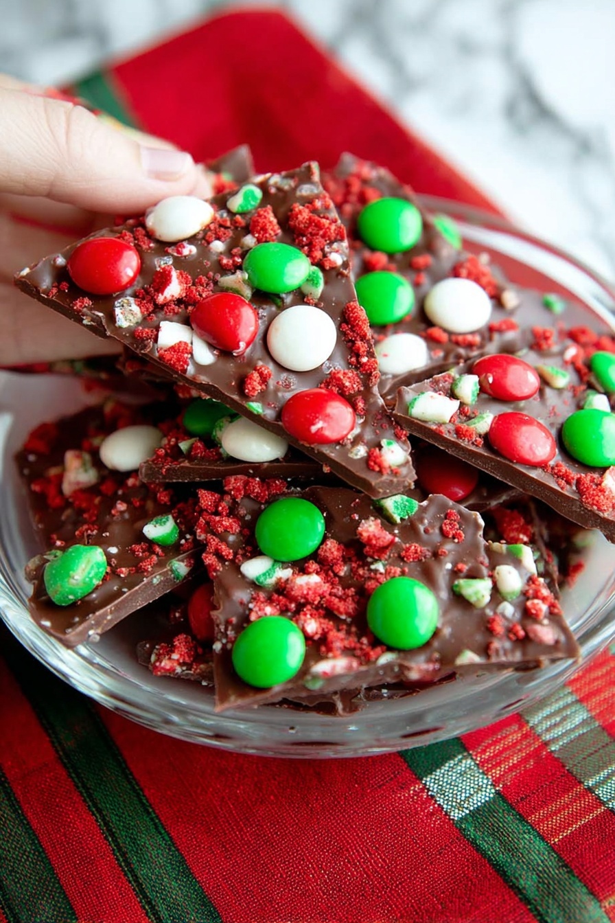 Red Velvet Chocolate Bark - Serving Suggestion