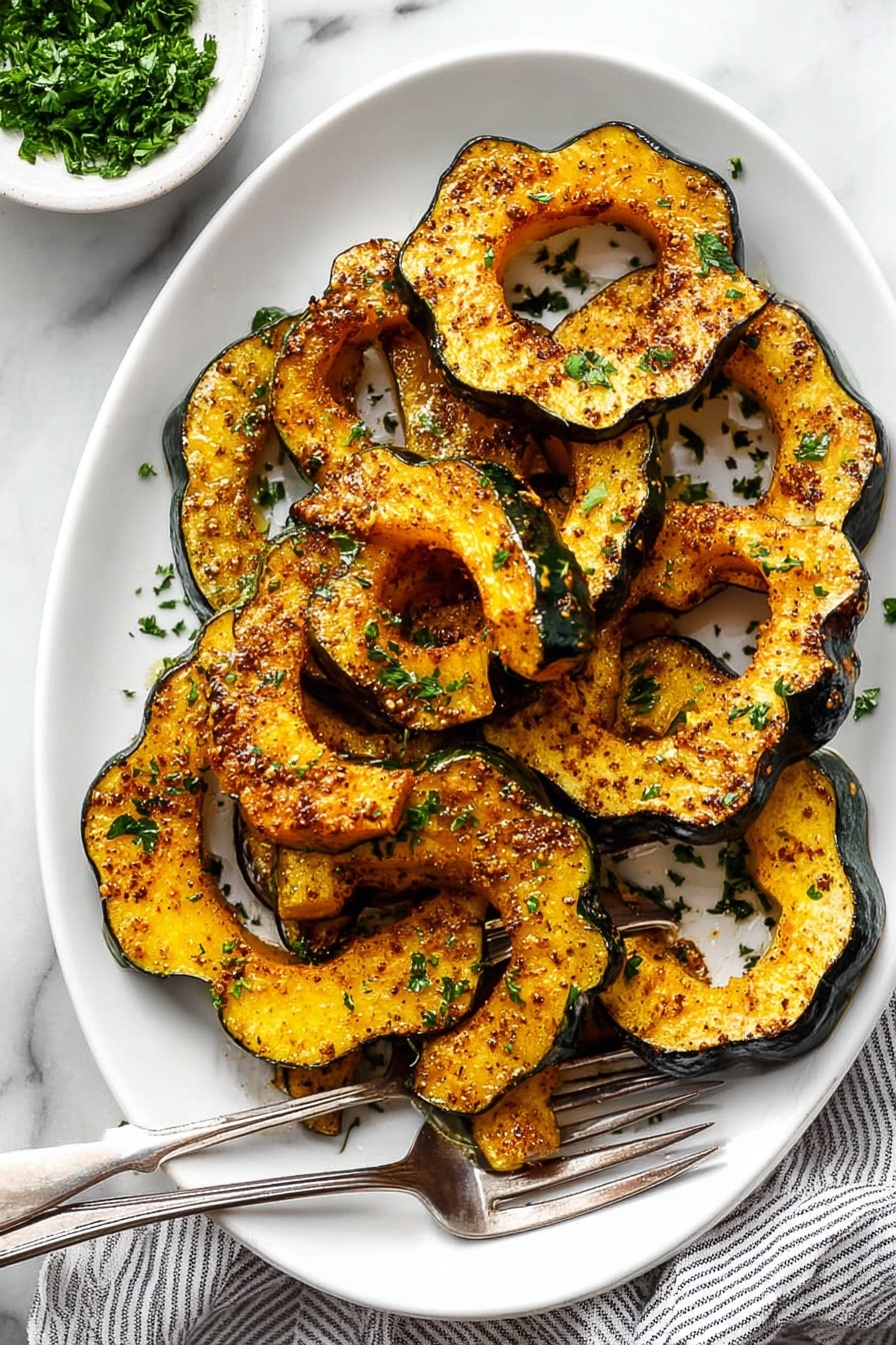 Herb Parmesan Acorn Squash - Serving Suggestion