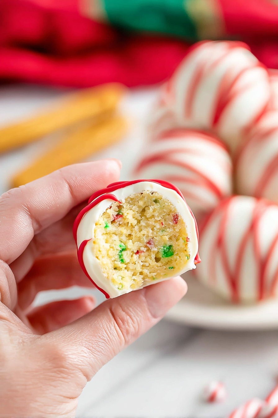Christmas Tree Cake Balls - Serving Suggestion