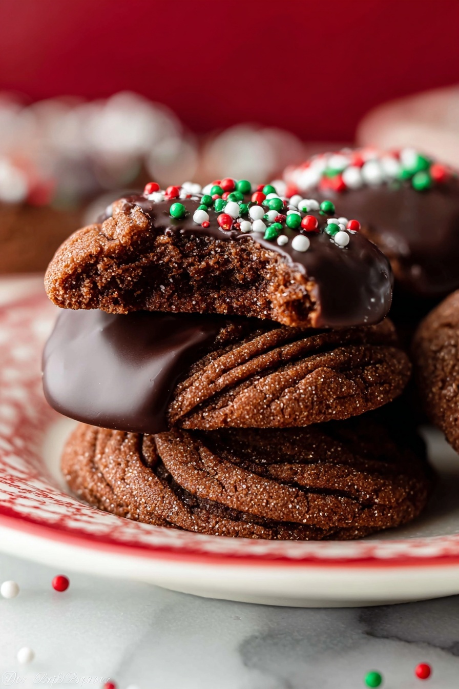 chocolate piped cookies - Serving Suggestion