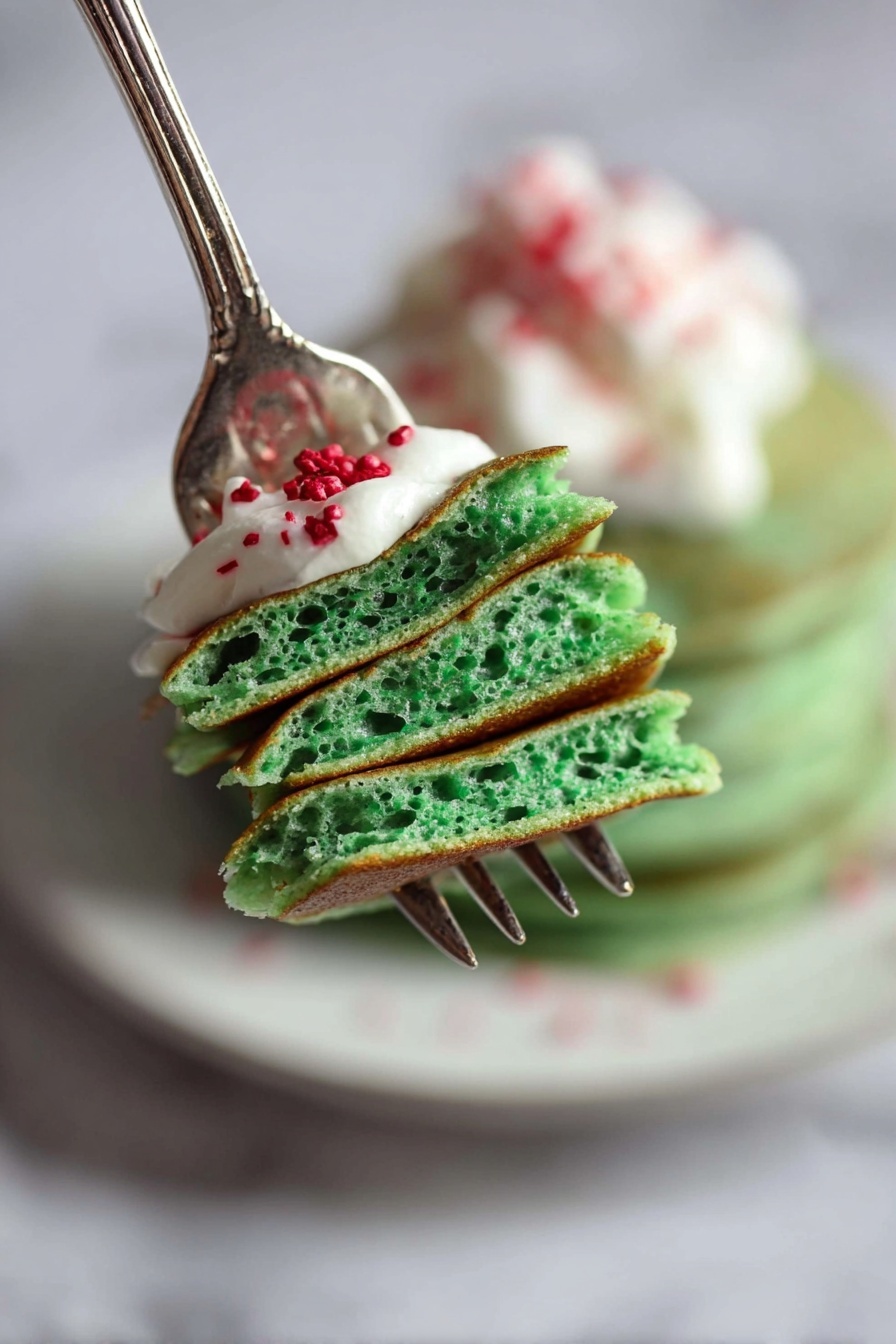 Green Christmas Pancakes - Serving Suggestion