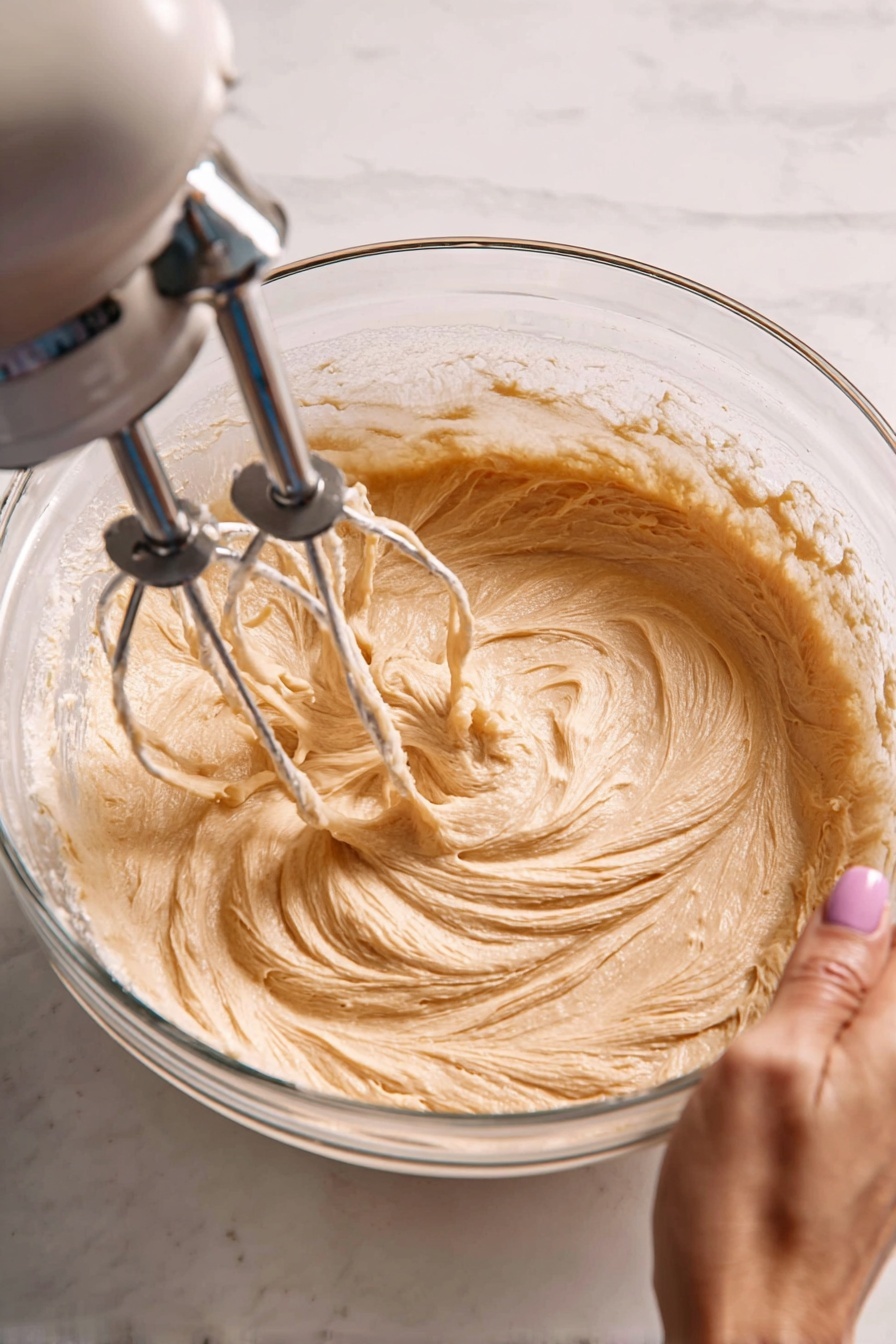 The image shows several slices of layered cake on white plates over a white marbled surface. Each slice has five visible layers alternating between dark brown chocolate sponge and light creamy tan filling, creating a striped pattern. Some slices have a smooth texture while others show slight crumbles. Two dark chocolate-covered round candies sit beside the main slice, accompanied by a silver fork with cake residue on the plate. The scene is bright with soft natural light. Photo taken with an iphone --ar 2:3 --v 7