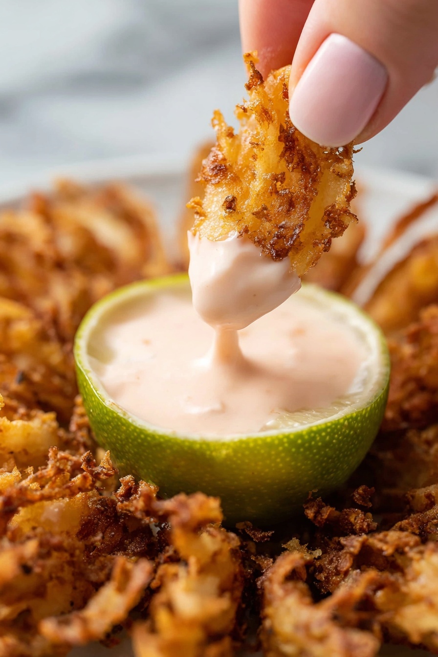 A white onion is sliced into many thick petals fanning out in a circular pattern like a flower on a wooden cutting board. The onion petals are firm and white with light green streaks near the base, with each petal curving slightly outward and spaced evenly around a small intact core at the center. To the right of the onion, several thin white onion rings are stacked loosely with a gray and white striped cloth nearby. The cutting board sits on a white marbled surface, and part of a white bowl is visible in the upper left corner. photo taken with an iphone --ar 2:3 --v 7